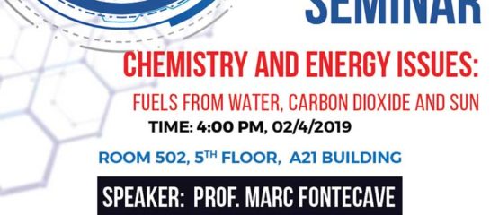 Serie of seminars on Chemical applications to solve energy problems