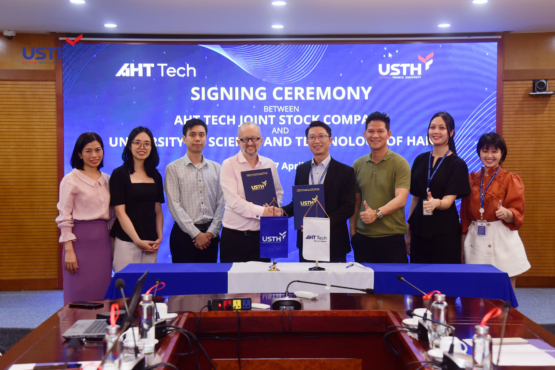 Signing ceremony between University of Science and Technology of Hanoi (USTH) and AHT Tech JSC
