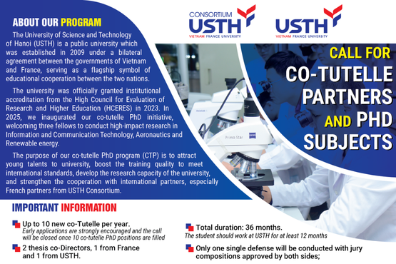 Call for co-tutelle partners and phd subjects 2026