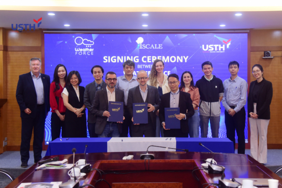 Lễ ký kết thoả thuận hợp tác giữa USTH và Weather Force cùng ISCALE