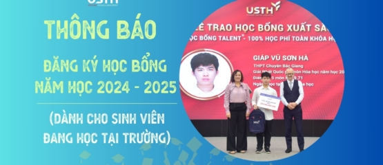 THÔNG BÁO: TIẾP NHẬN HỒ SƠ ĐĂNG KÝ HỌC BỔNG NĂM HỌC 2024-2025 (Dành cho sinh viên đang học tại trường)