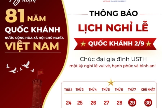 Thông báo: Lịch nghỉ lễ Quốc Khánh 02/09/2026 Thông báo: Lịch nghỉ lễ Quốc Khánh 02/09/2026
