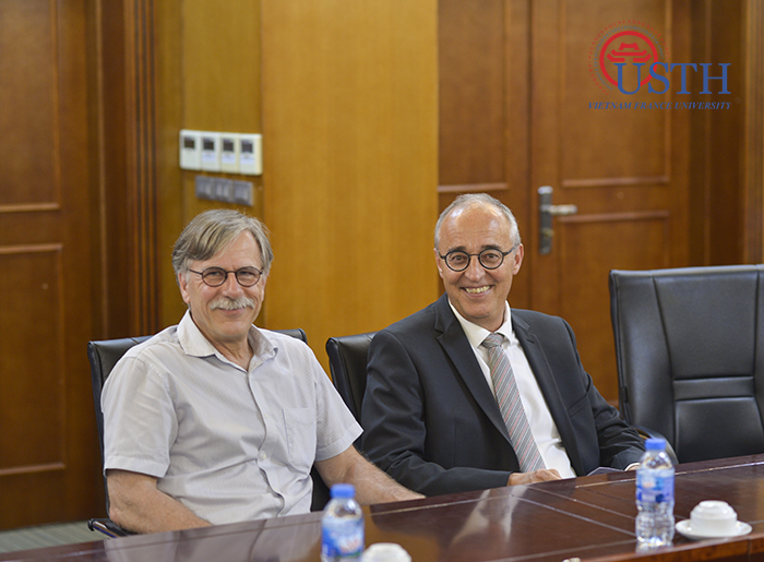 Mr. Francois de Bortoli (right), representative from Airbus and Mr. Michel Chauvin, representative from ENAC at the ceremony